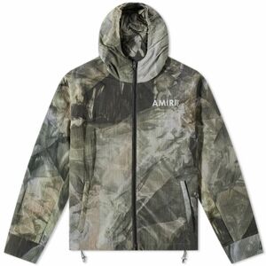 AMIRI Green Logo Camouflage Windbreaker Size L
